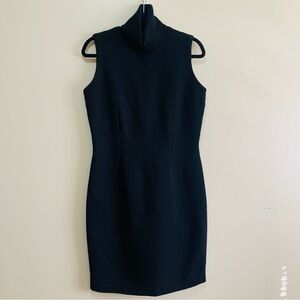 Moda International Wool Blend Elegant Black Sleeveless turtleneck Dress size 10